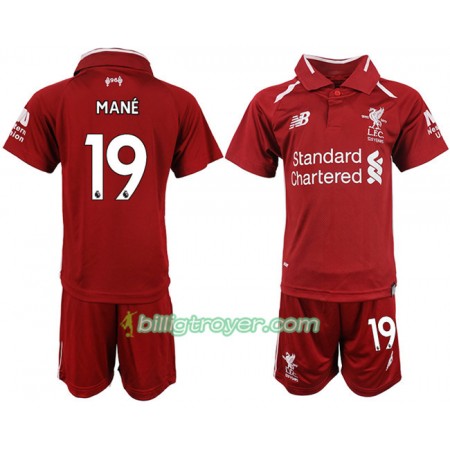 Billige Fotballdrakter Liverpool MANE 19 Barn Hjemmedraktsett 2018/19 Kortermet